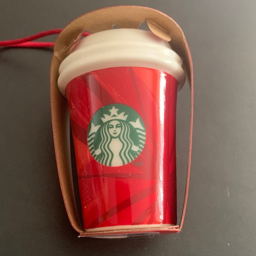 Starbucks 2014 Red and White Cup Ornament